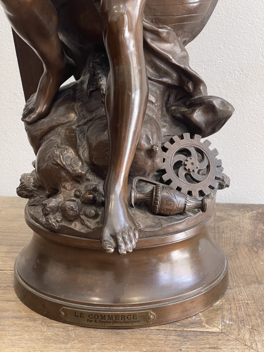 Grand bronze de Gaudez "Le commerce"-photo-5
