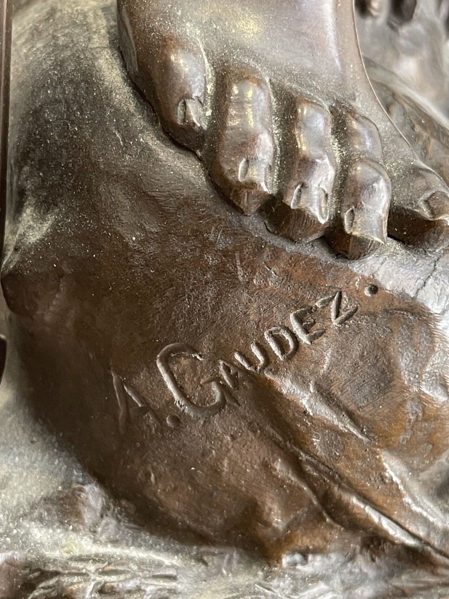 Grand bronze de Gaudez "Le commerce"-photo-7