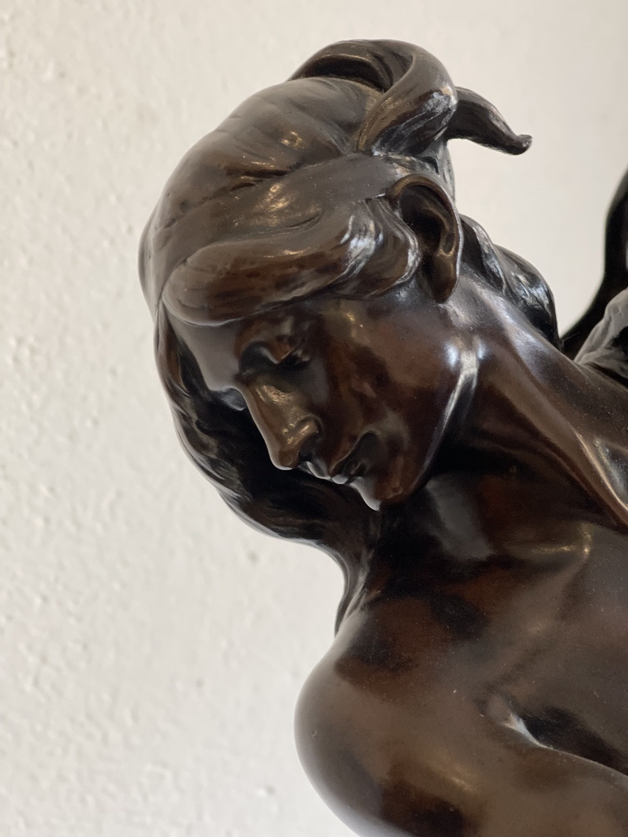 Sculpture "orphée" By Henri Peinte-photo-6