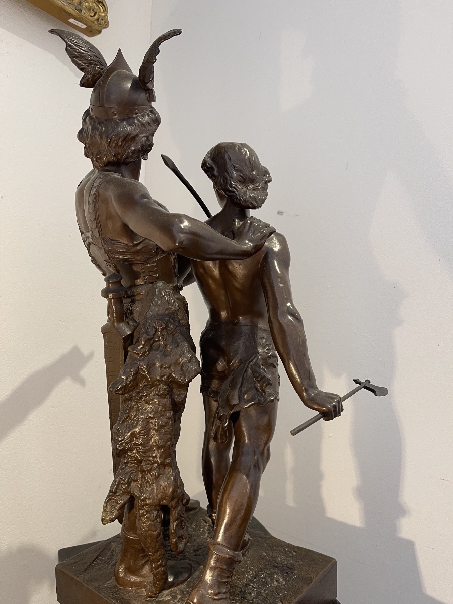 Bronze Sculpture "pro Patria " By Laporte -photo-3