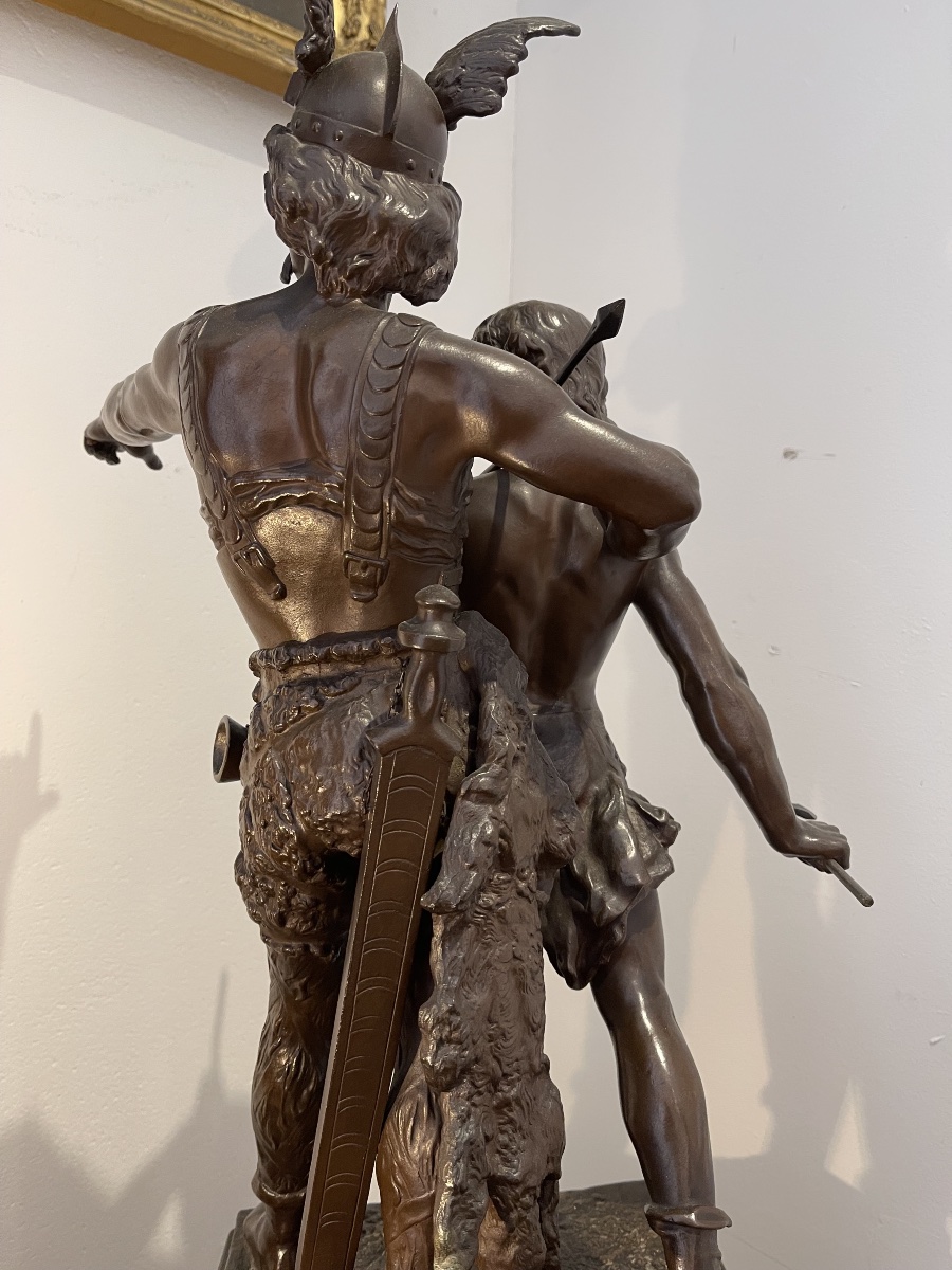 Bronze Sculpture "pro Patria " By Laporte -photo-4