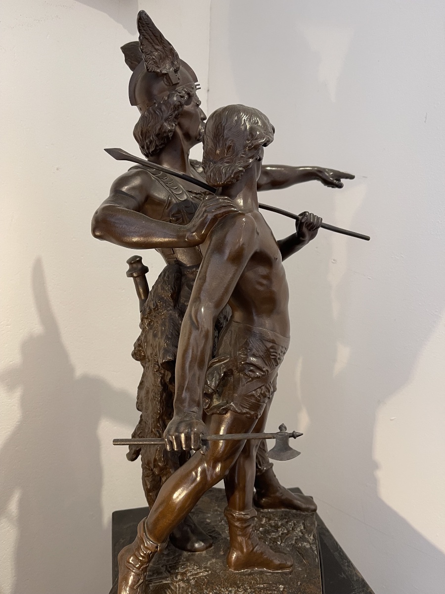 Bronze Sculpture "pro Patria " By Laporte -photo-5