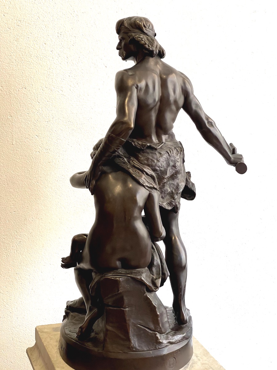 Sculpture en bronze " La Défense du Foyer" par Emile Boisseau-photo-1