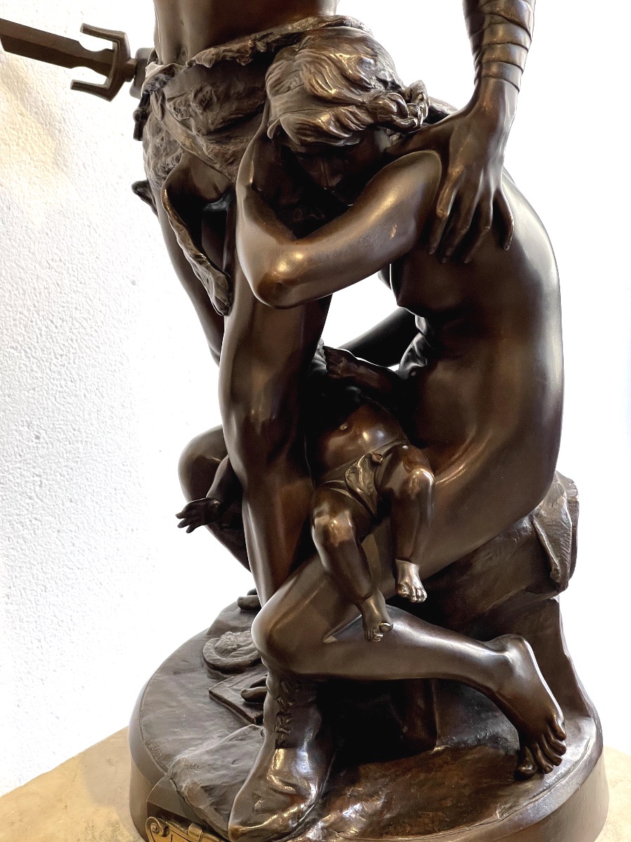 Sculpture en bronze " La Défense du Foyer" par Emile Boisseau-photo-8