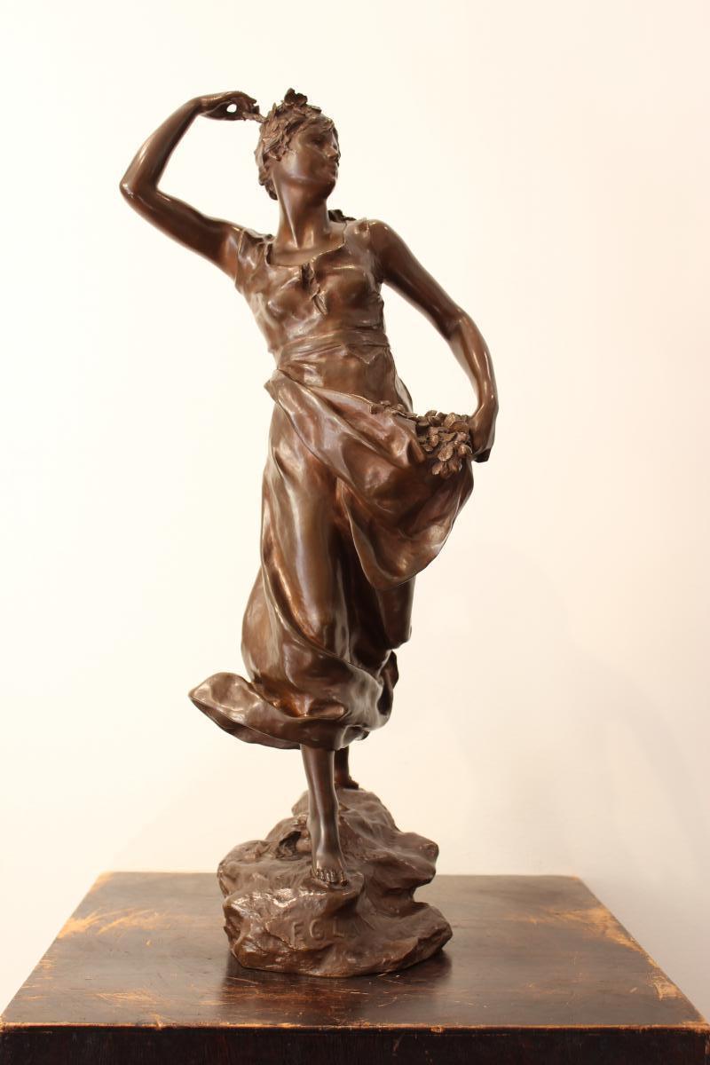 Bronze Sculpture "eglantine" By Steiner-photo-1