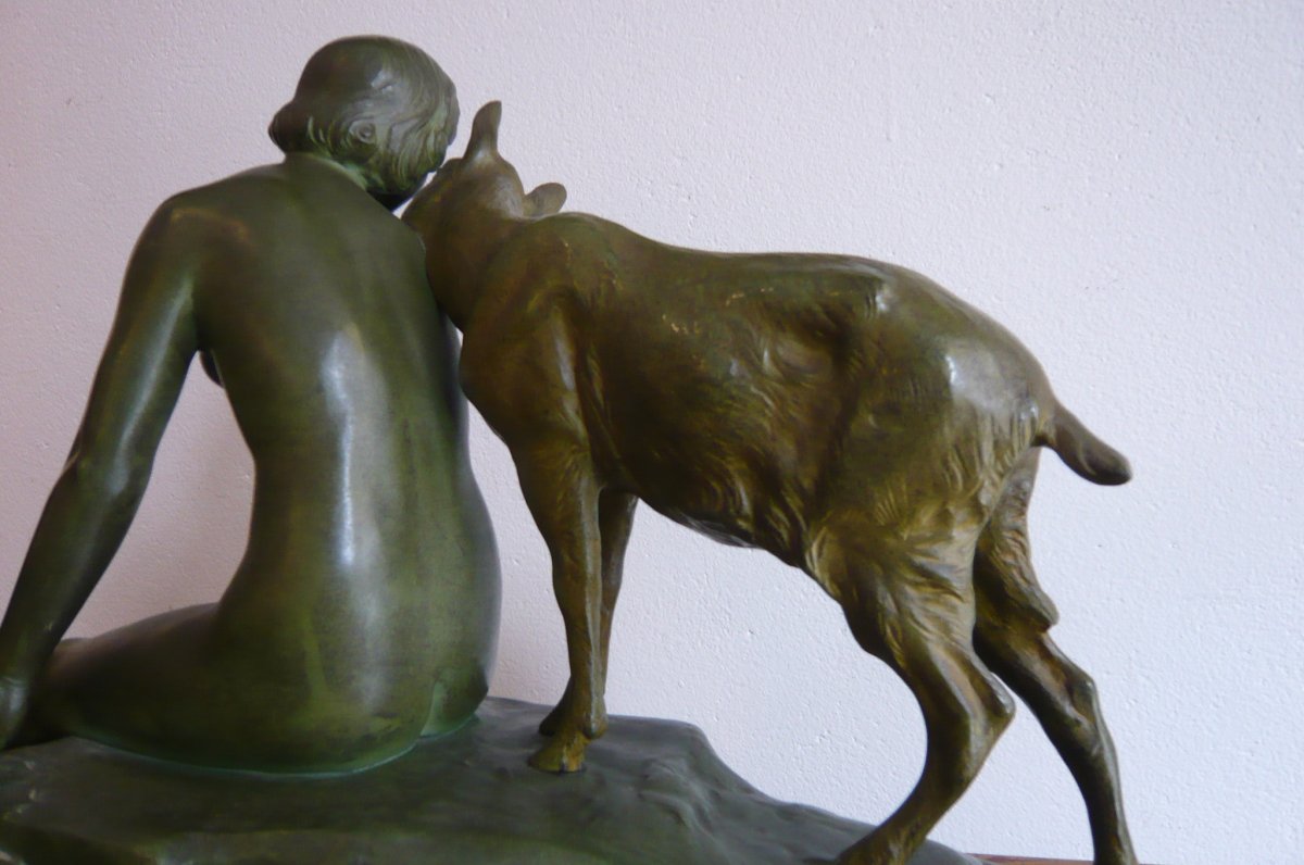 Sculpture en bronze de Morlon "Les deux amies"-photo-3