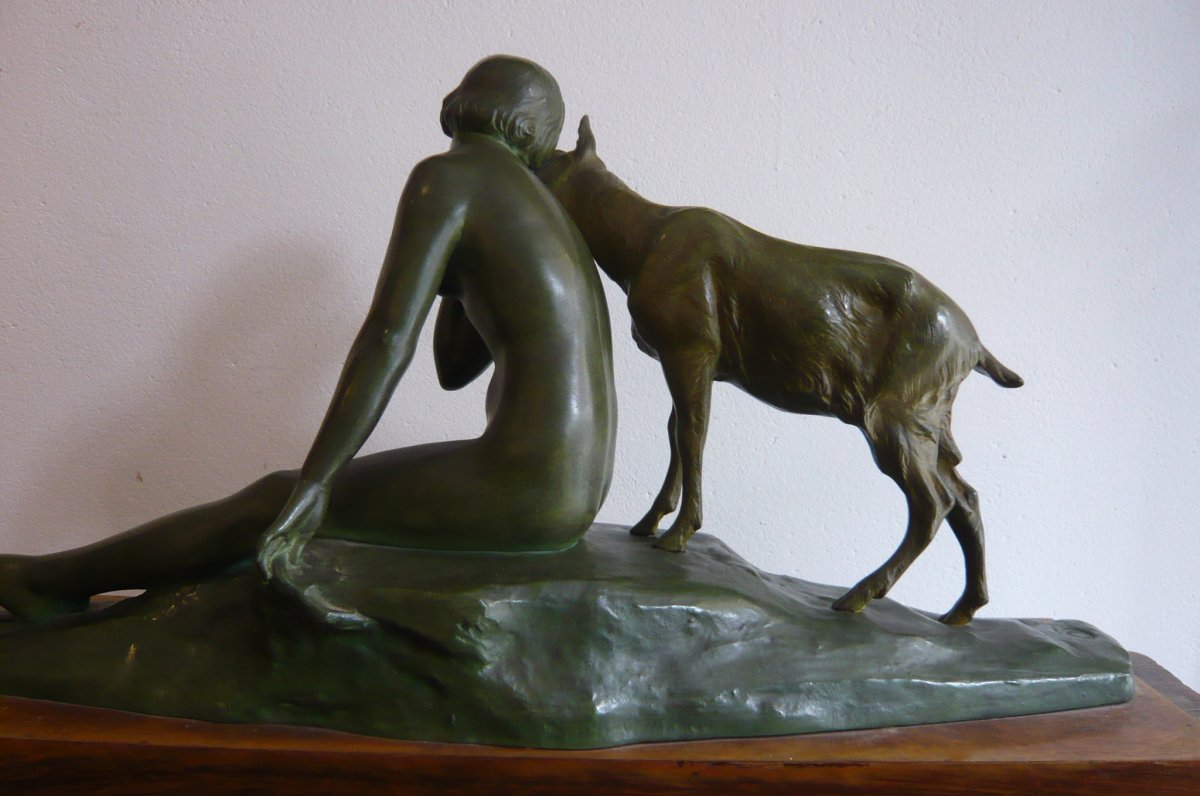 Sculpture en bronze de Morlon "Les deux amies"-photo-1