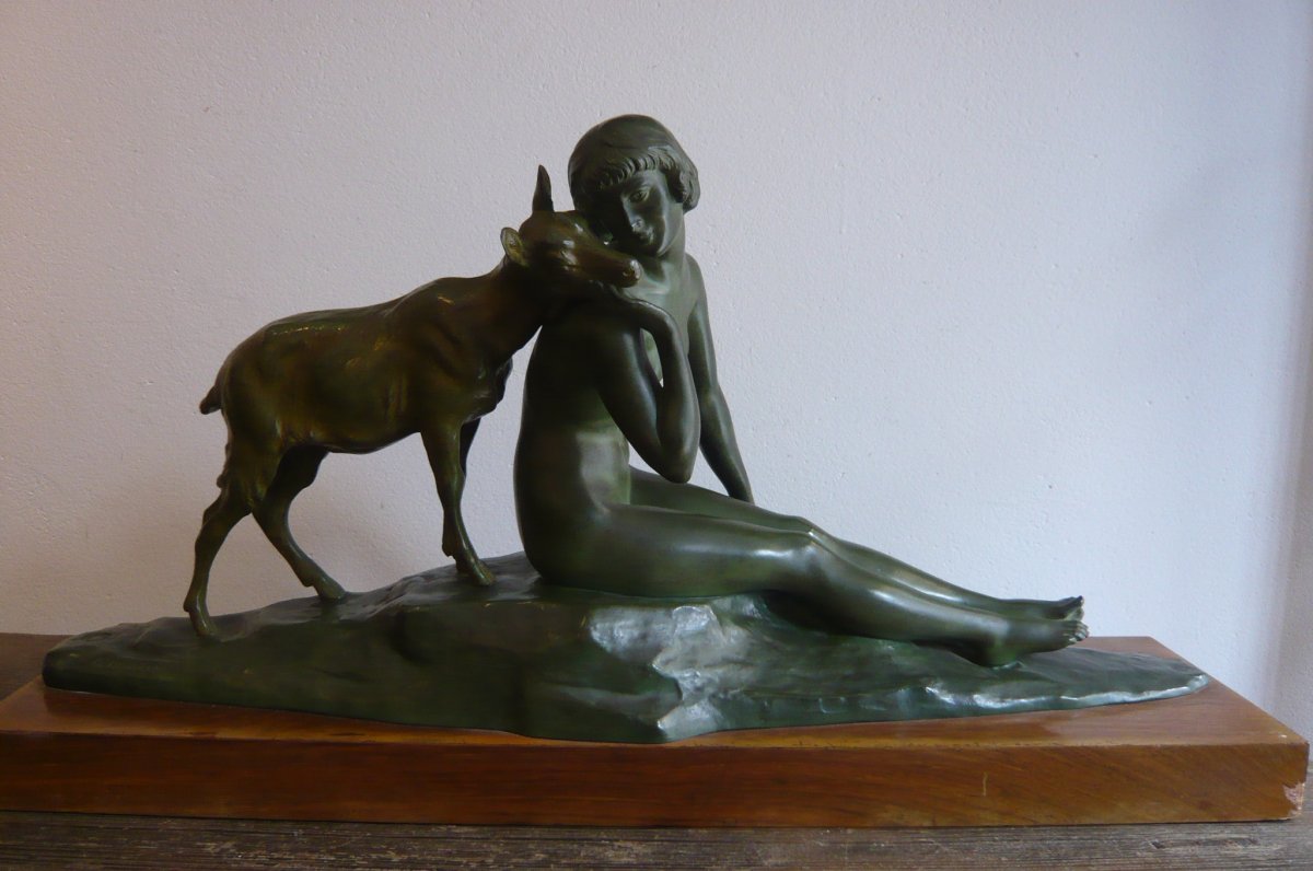 Sculpture en bronze de Morlon "Les deux amies"-photo-5