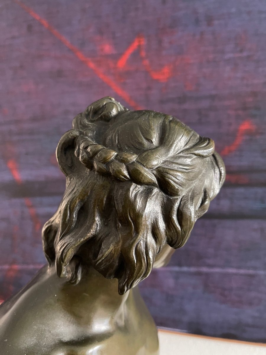 Bronze Sculpture " Guerrier Gaulois Forgeant Ses Armes"-photo-4