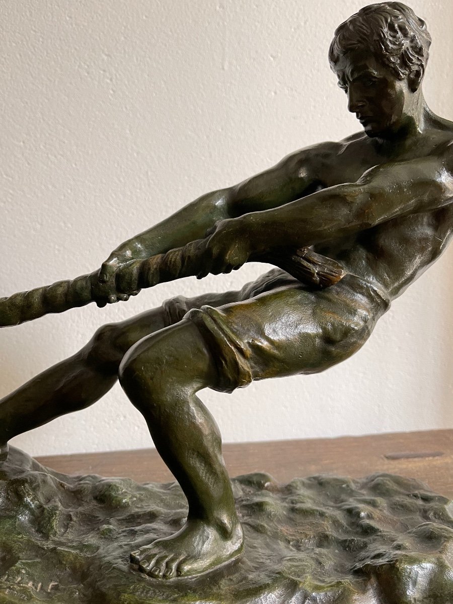 Sculpture En Bronze  "Le halage " de Ouline-photo-3