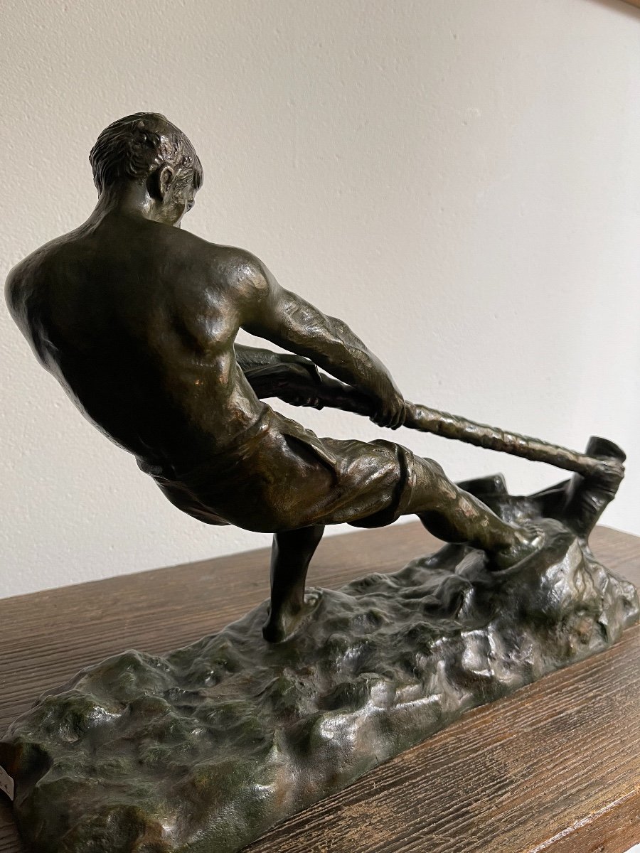 Sculpture En Bronze  "Le halage " de Ouline-photo-2
