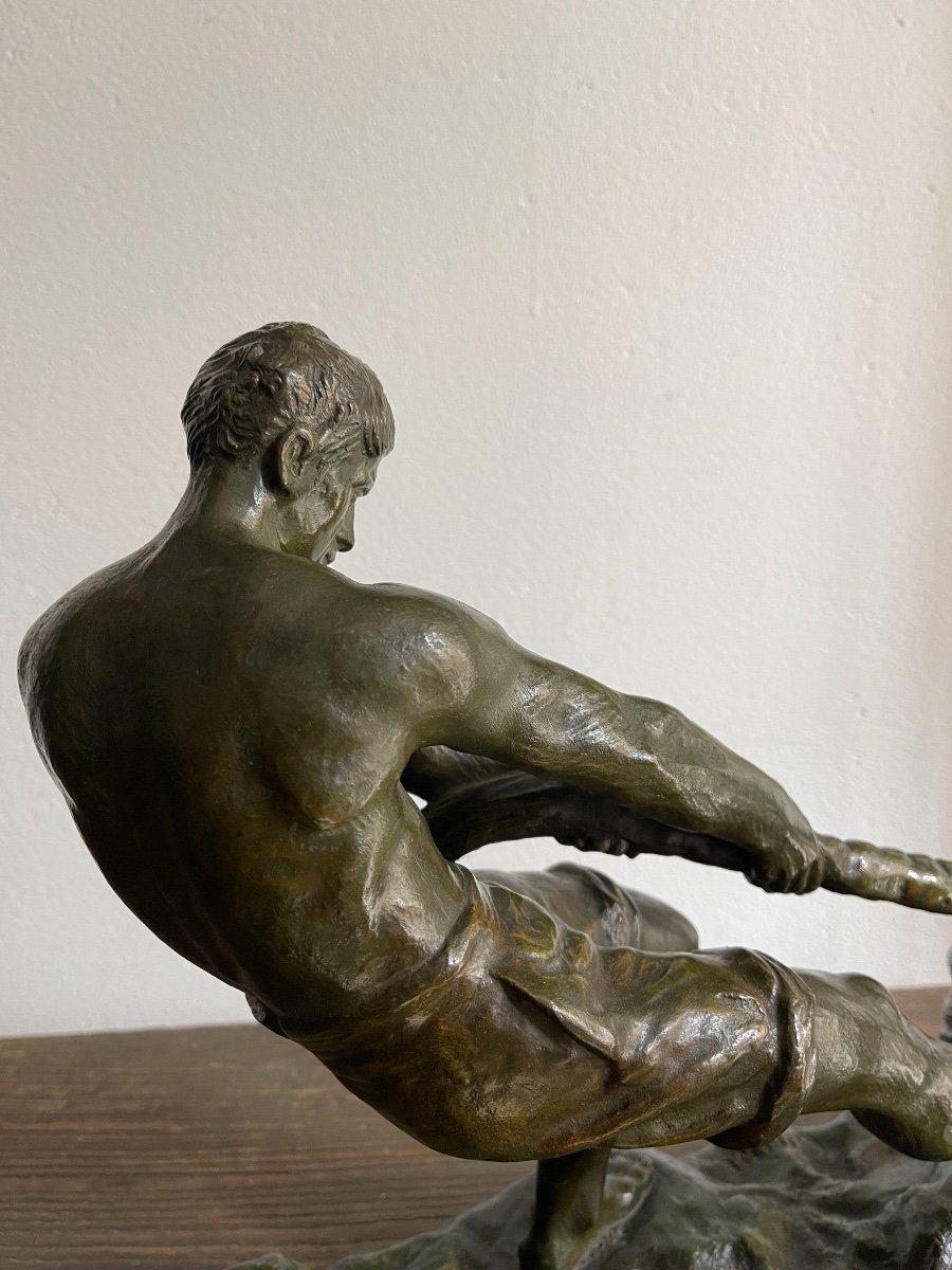 Sculpture En Bronze  "Le halage " de Ouline-photo-4