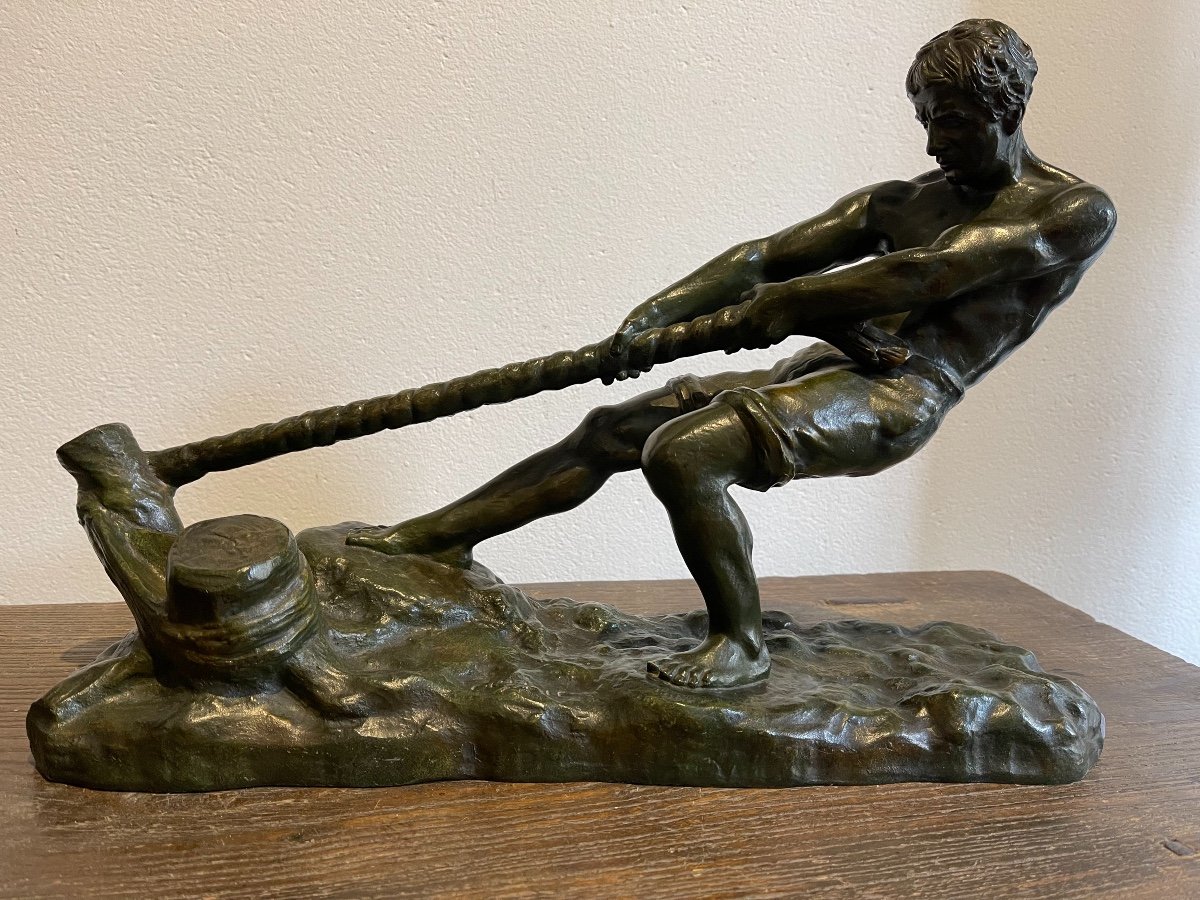 Sculpture En Bronze  "Le halage " de Ouline