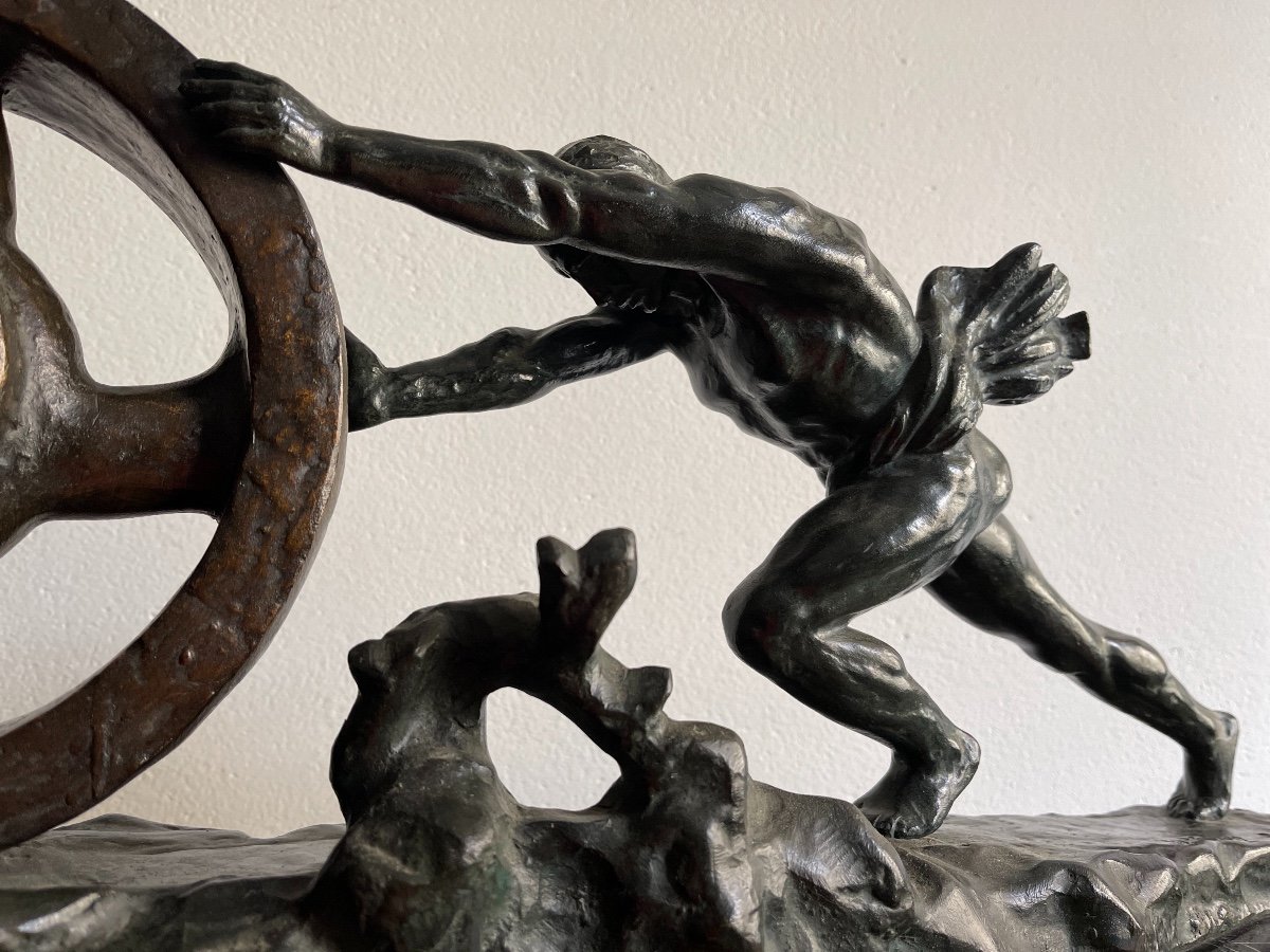 Sculpture en bronze "Le mythe de Sisyphe" de Gantcheff-photo-4