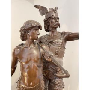 Bronze Sculpture "pro Patria " By Laporte