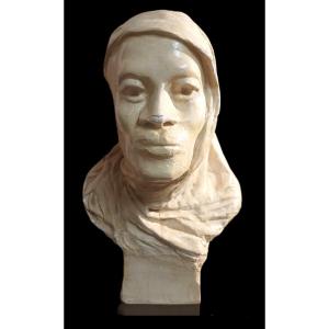 Buste orientaliste "Femme berbère au foulard"