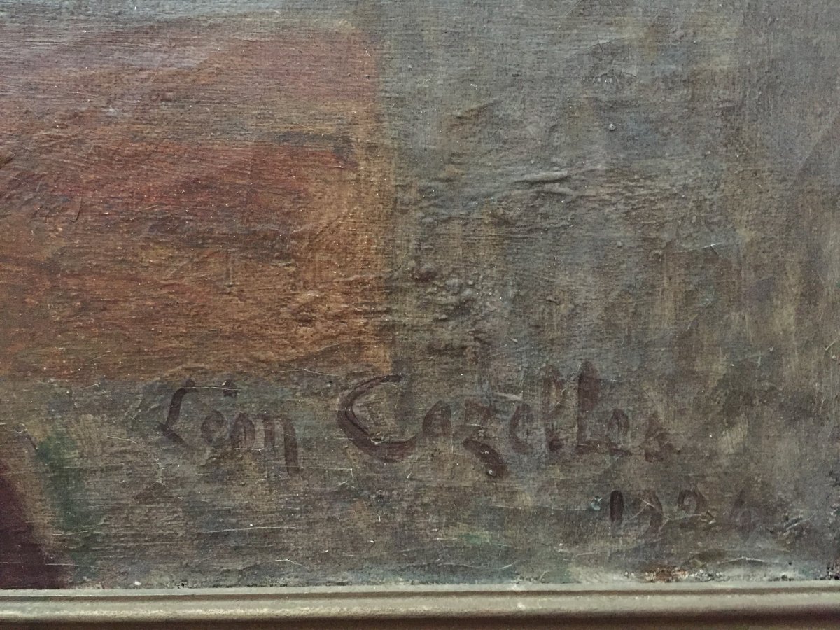  Léon Paul  Cazelles (1875-1942). Autoportrait à La Détrempe-photo-3