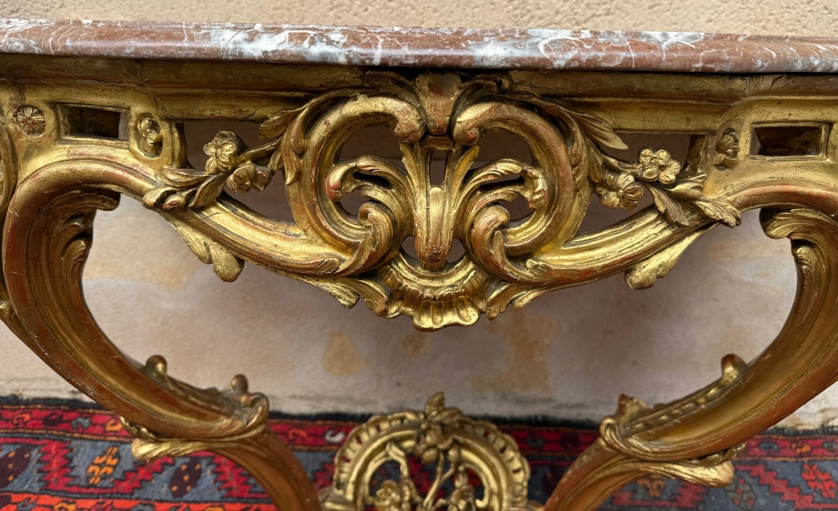 Console Époque LXV bois dorée -photo-2