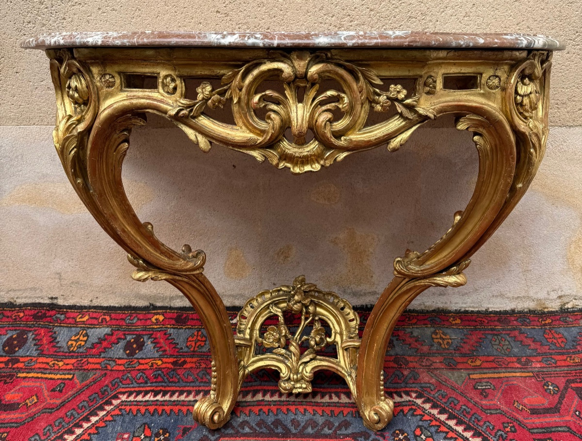 Console Époque LXV bois dorée -photo-4