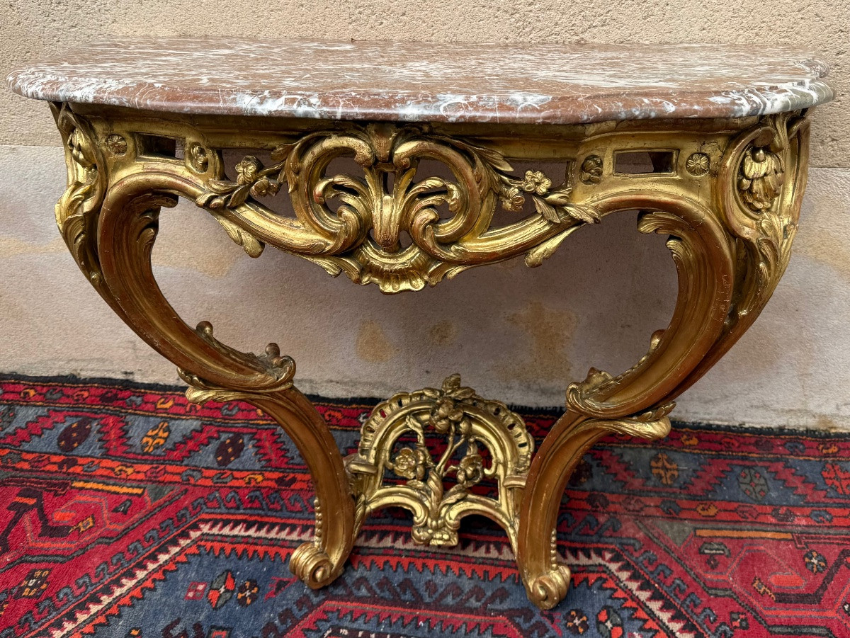 Console Époque LXV bois dorée -photo-4