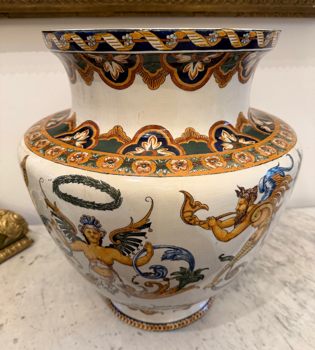  FAIENCE. DE GIEN CACHE POT-photo-2