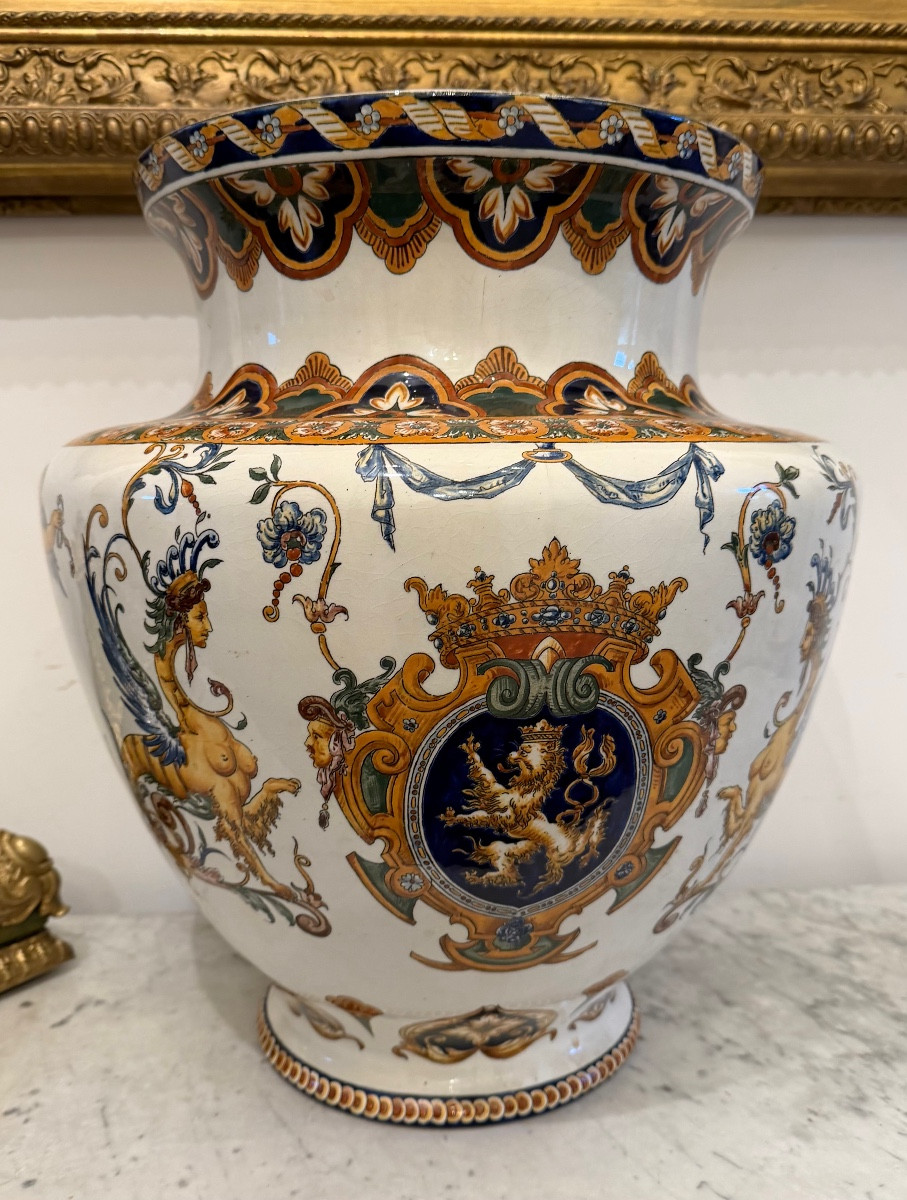  FAIENCE. DE GIEN CACHE POT-photo-5