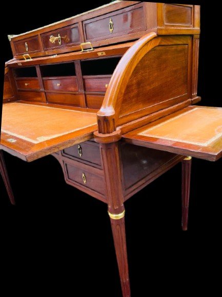 BUREAU CYLINDRE LOUIS XVI ESTAMPILLE E AVRIL-photo-3