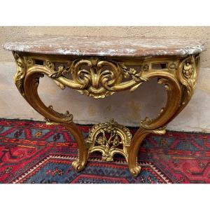 Console Époque LXV bois dorée 