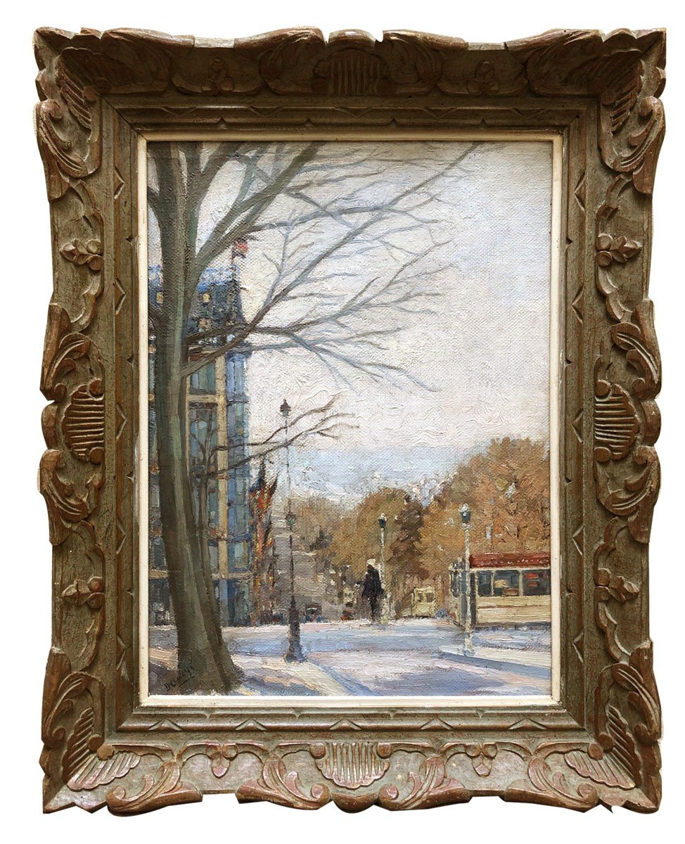 Huile Sur Toile  Vue De Ville Bruxelles, Trace De Signature Début 20eme