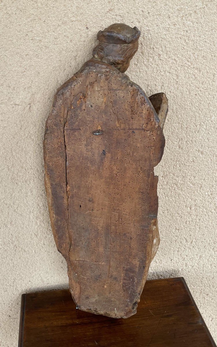 Vierge Ou Sainte En Bois Sculpté, époque 16ème-photo-1