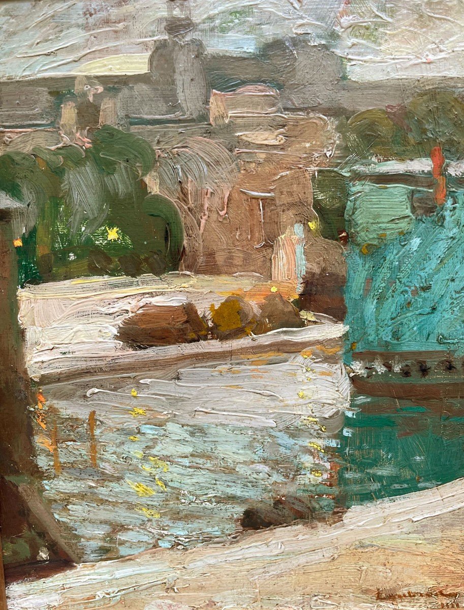 An Oil On Panel, Paris By Maurice Loutreuil-photo-2