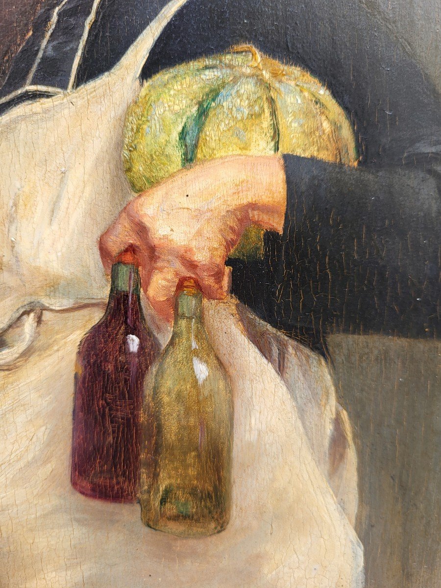 Oil On Panel, A Country Priest By Jules Marcoux-photo-1