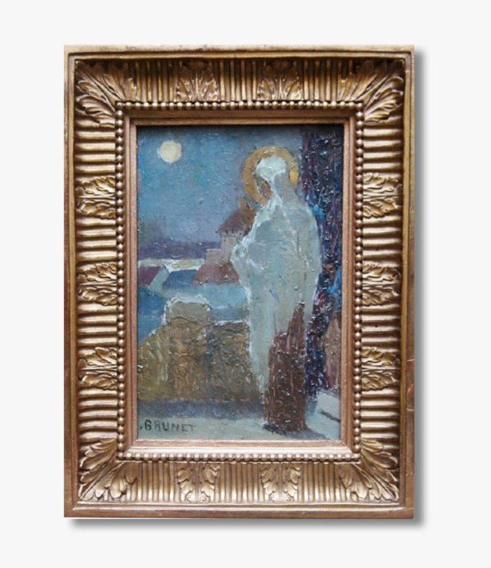 Oil On Panel, Sainte Geneviève By Emile Brunet