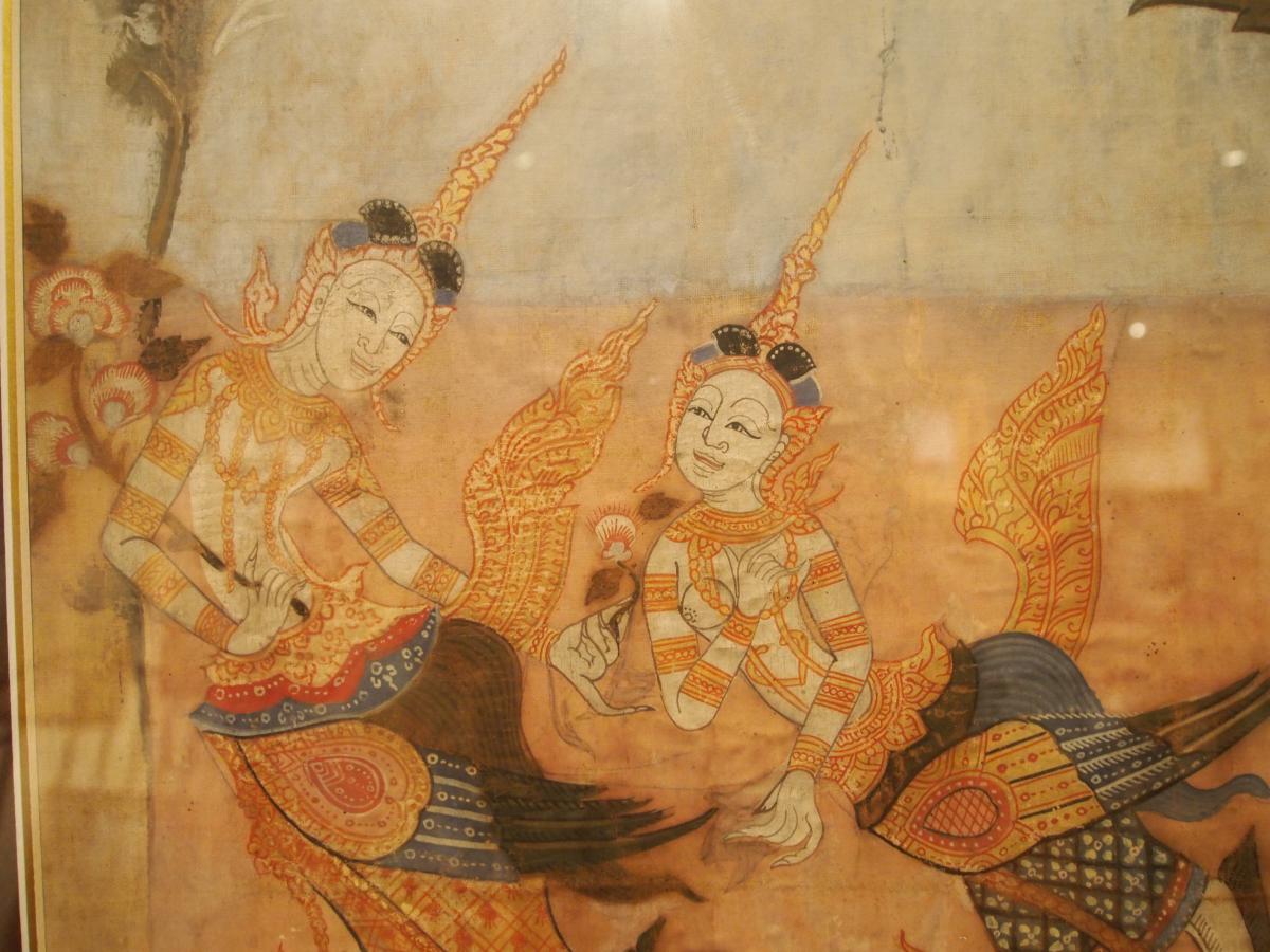 Peinture Sur Soie, Thaïlande, 18e Siècle-photo-4