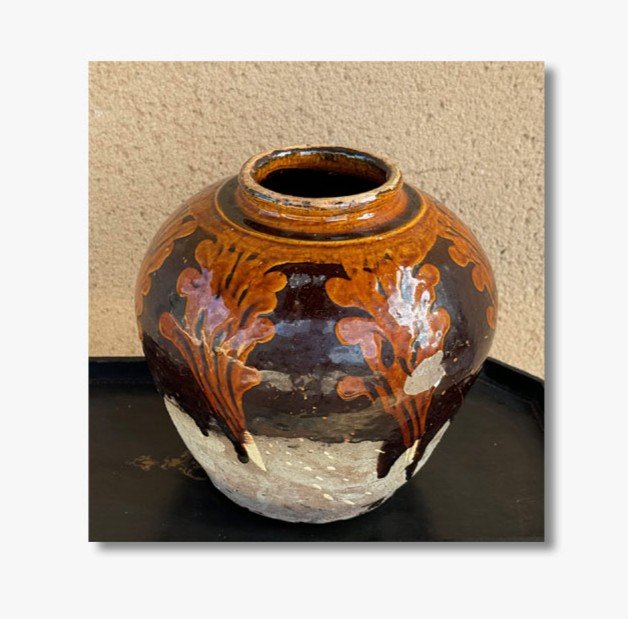 Glazed Terracotta Vase, Late 19th, Early 20th Century 