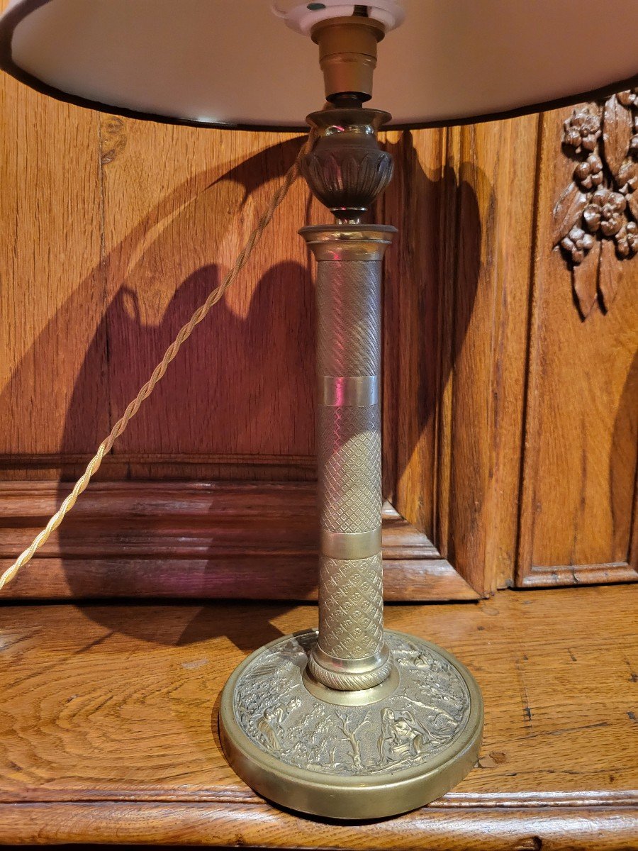 Candlesticks Mounted As Lamps, Directoire Period-photo-3