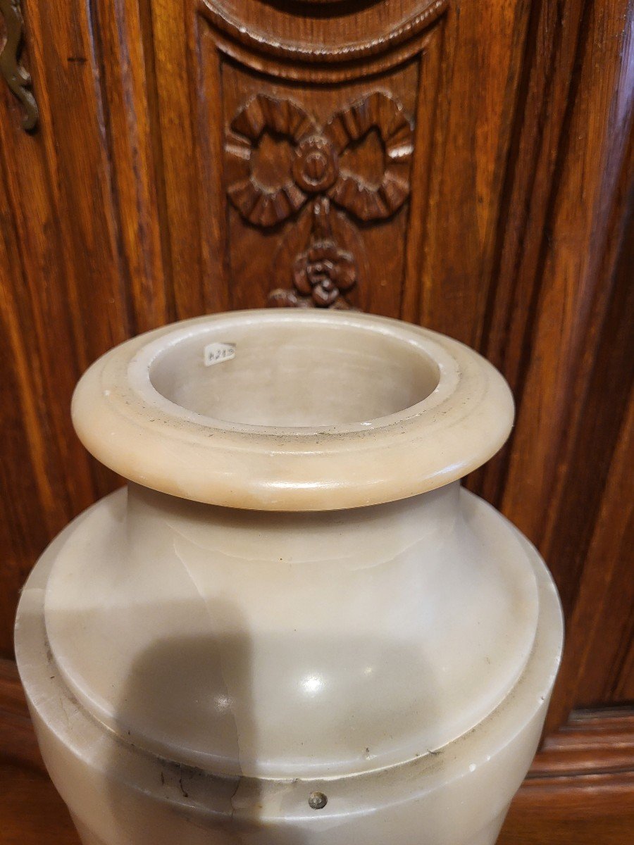 Vase En Albâtre 19ème -photo-1