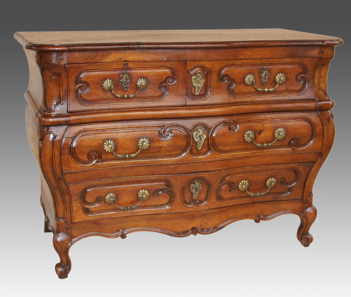 Commode Louis XV In Walnut