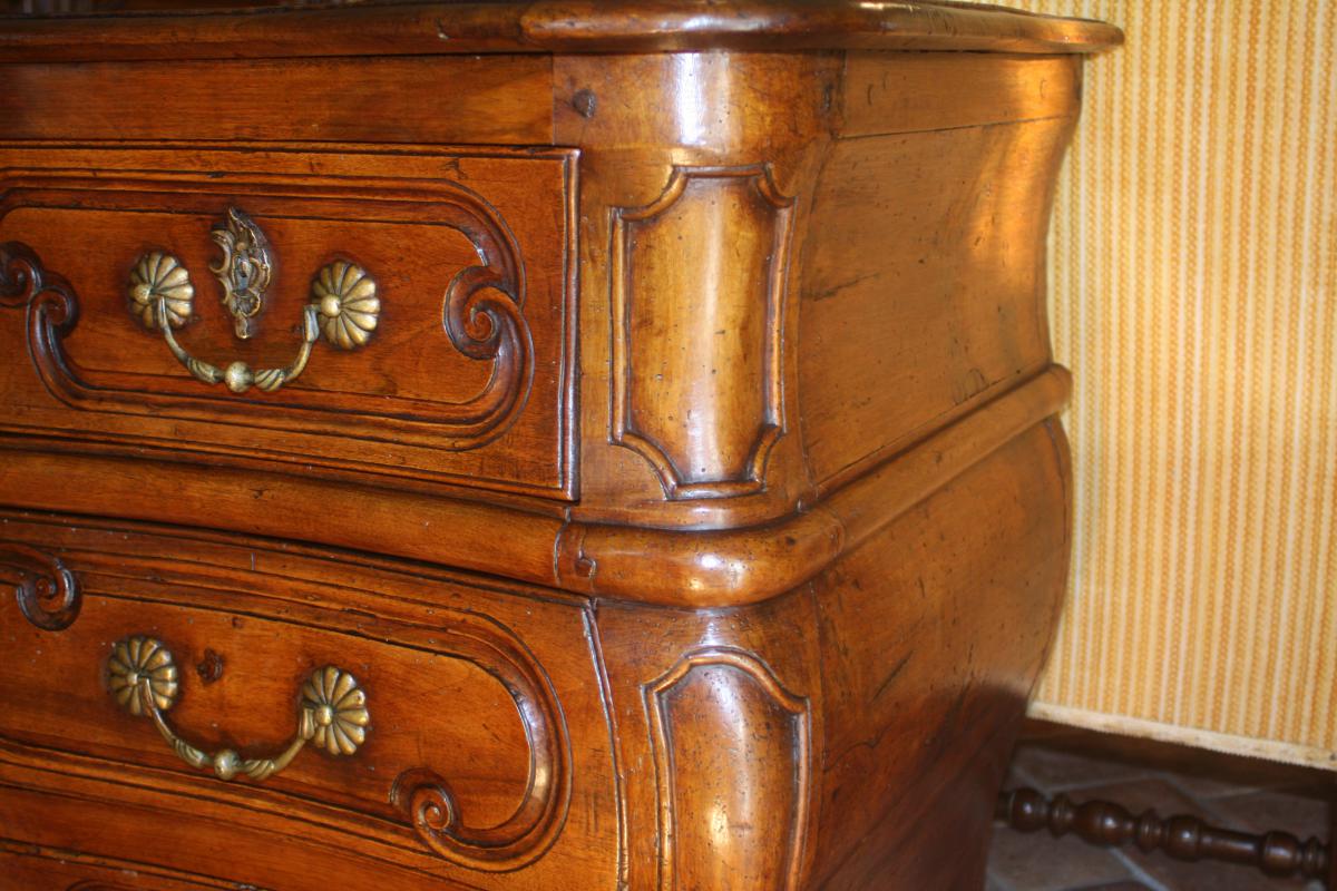 Commode époque Louis XV En Noyer-photo-4