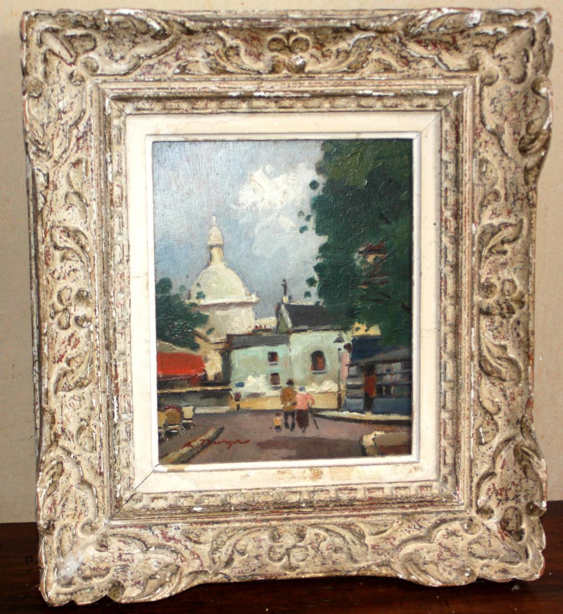 Oil On Canvas, Montmartre By A. Burger