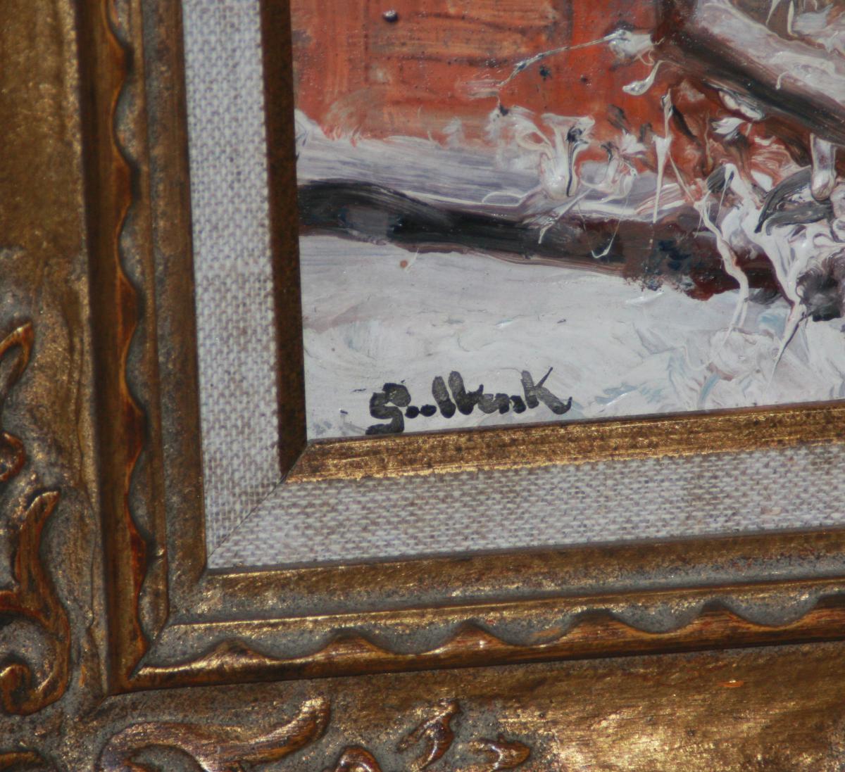 Oil On Wood, Paris Under The Snow By H. Gulbenkian-photo-3