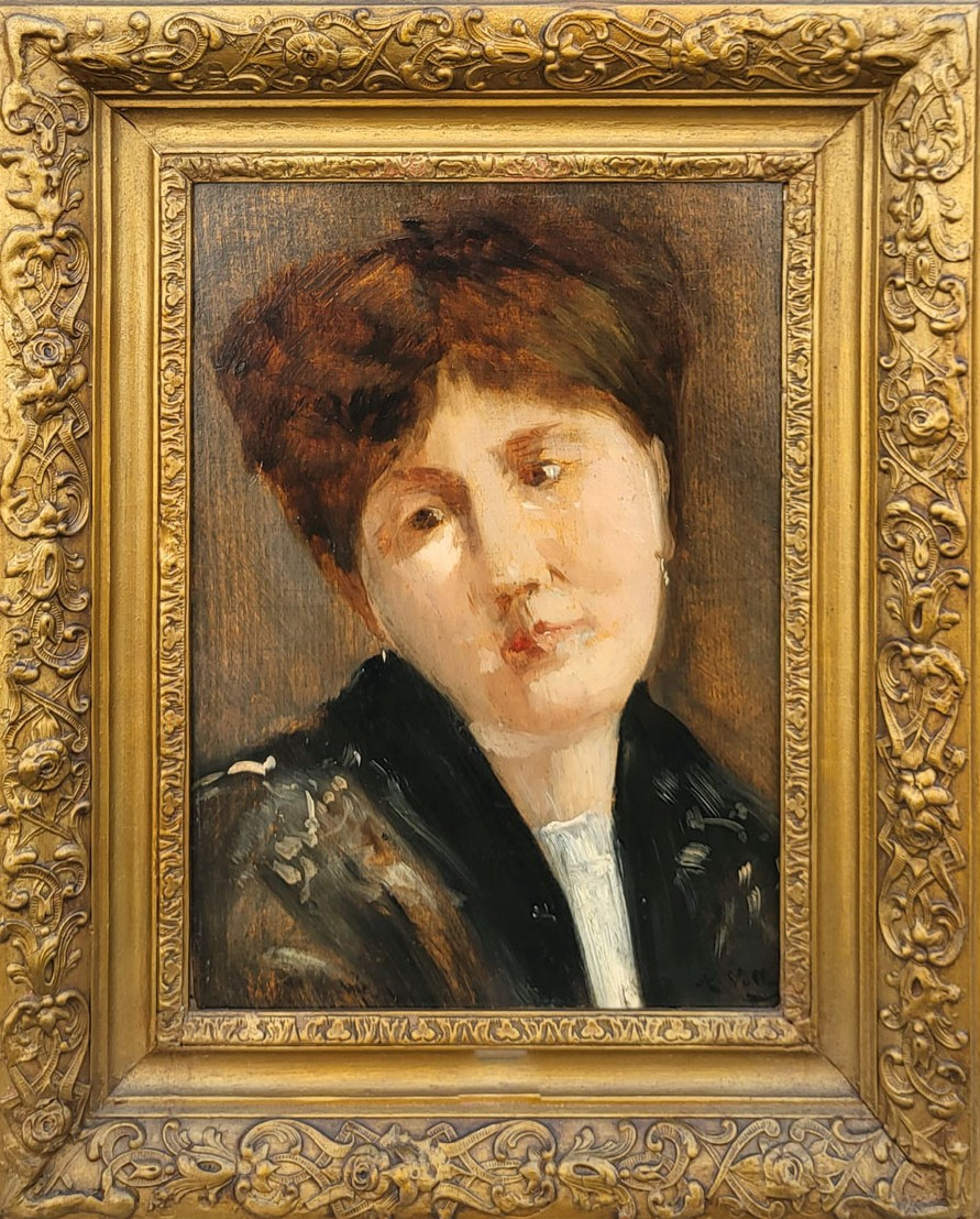 Oil On Panel, Portrait Of A Woman By Antoine Vollon -photo-2