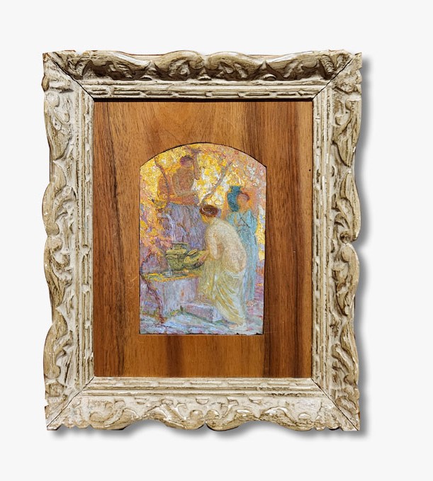 Une huile sur panneau, Femme à l'antique par Octave GUILLONNET