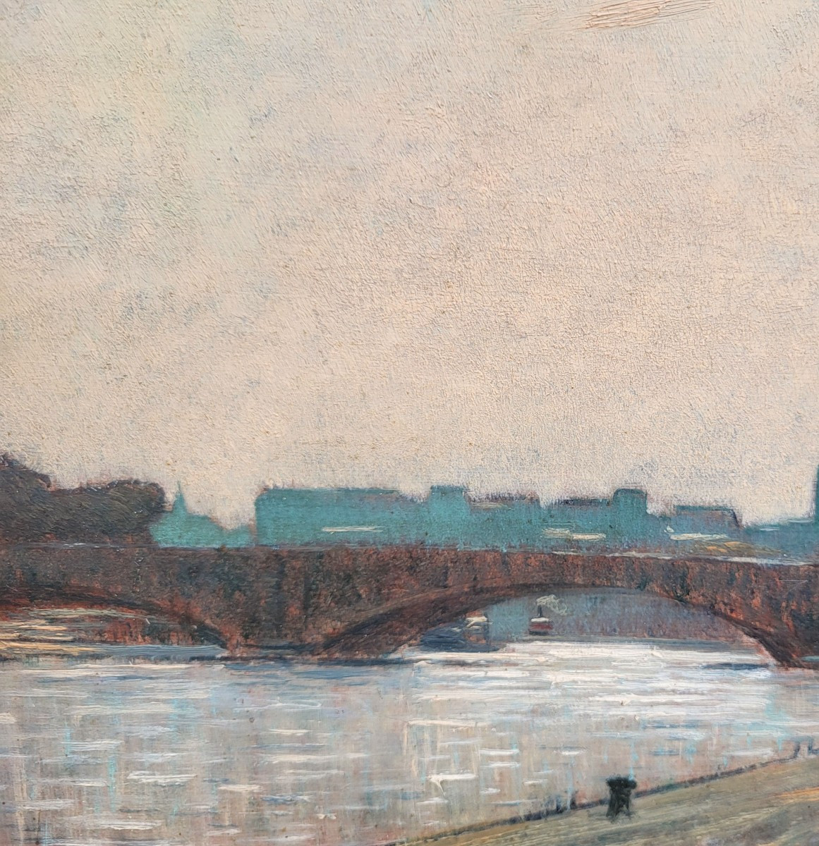 Oil On Canvas, The Seine And The Trocadéro Palace, Late 19th Century -photo-3