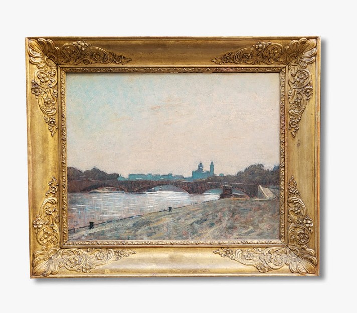 Oil On Canvas, The Seine And The Trocadéro Palace, Late 19th Century 