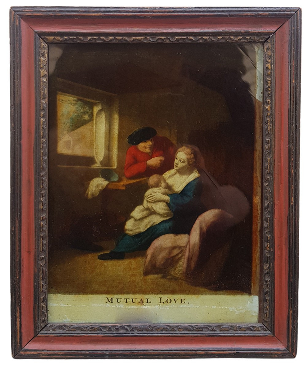A Pair Of Fixed Under Glass, Mutual Loves, 18th-photo-2