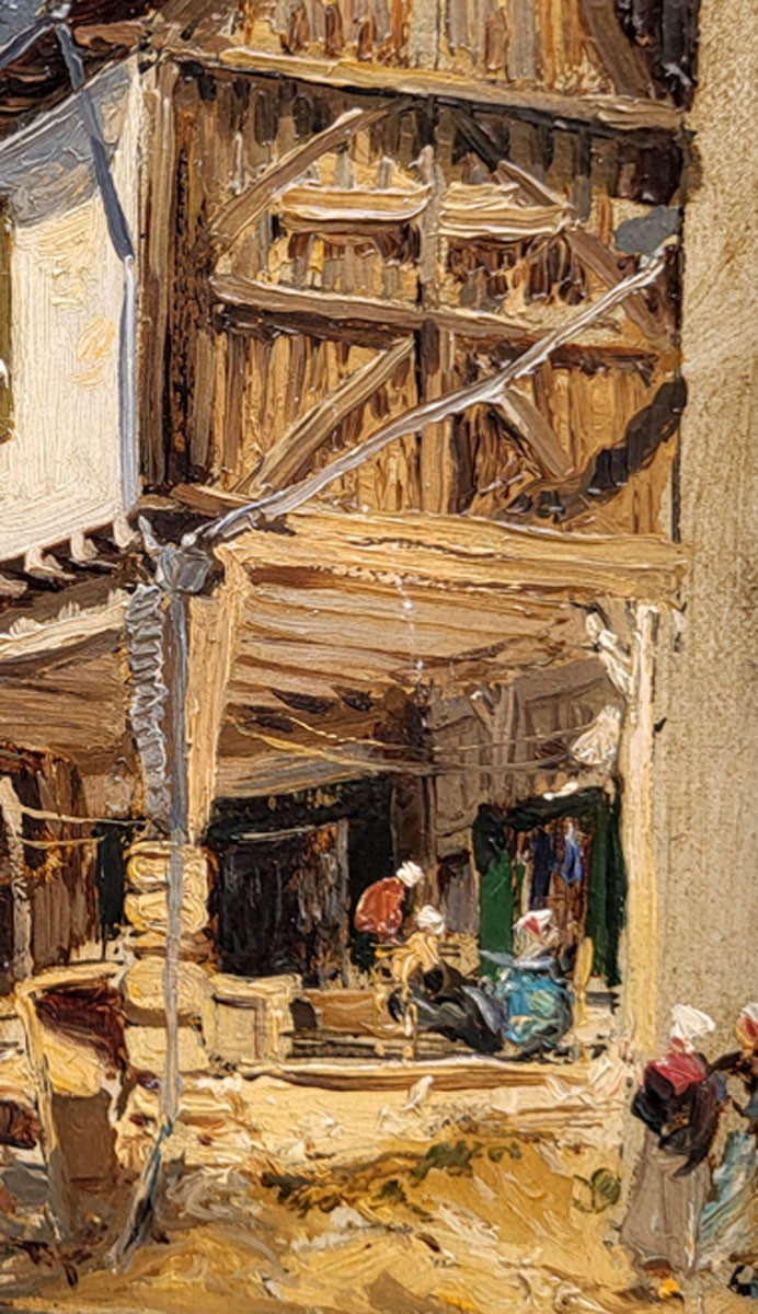 Ube Oil On Canvas, A French Village By Emile Labrone -photo-3