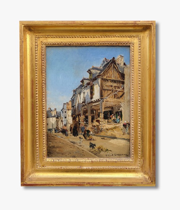 Ube Oil On Canvas, A French Village By Emile Labrone 