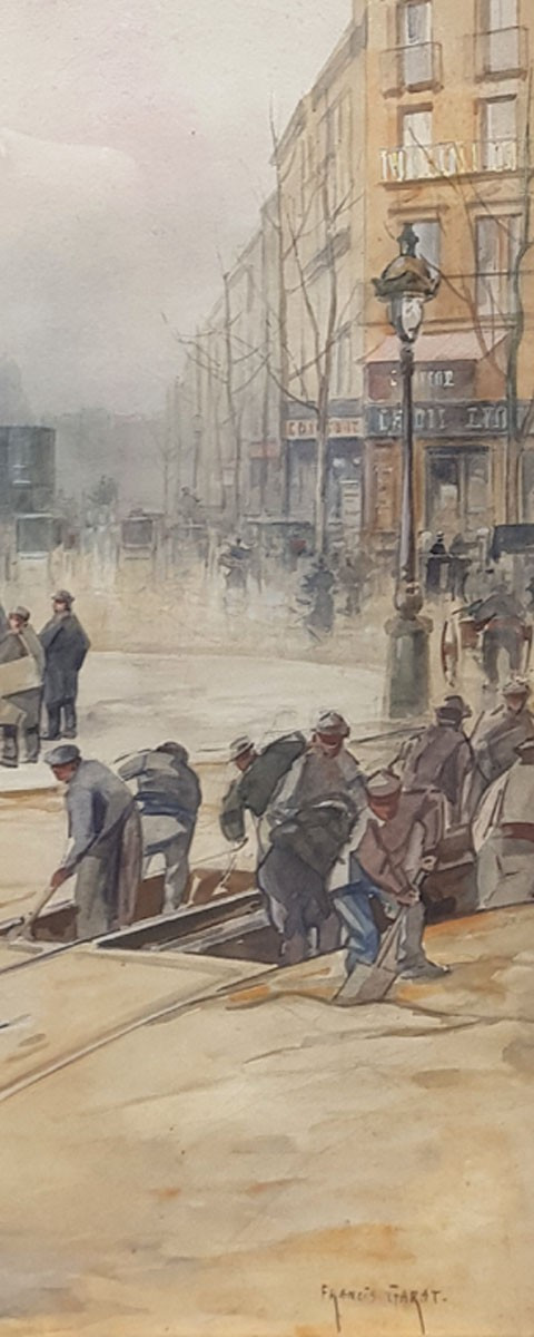 Watercolor, Place De Clichy By Francis Garat-photo-4