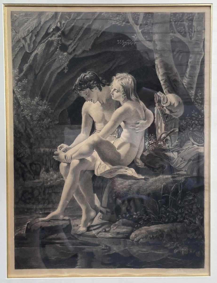 Drawing, Mythological Scenes 19th Century -photo-3